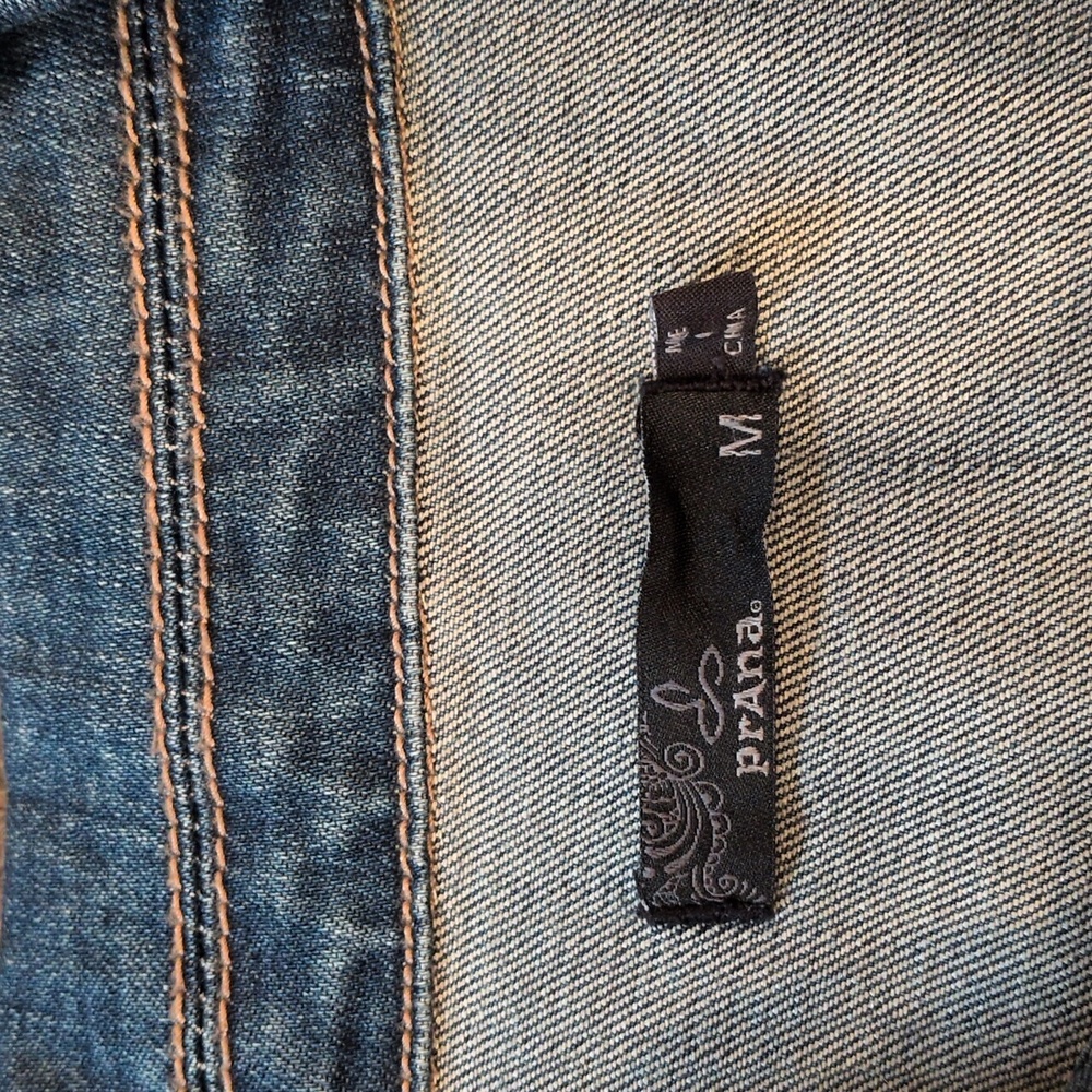 Prana Distressed Blue Jean Jacket - Picture 8 of 14